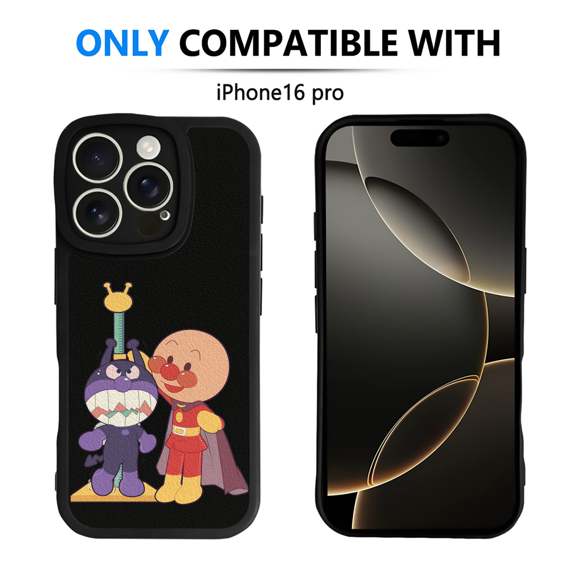 （画像用） アンパンマン Anpanman 【iPhone 16シリーズ対応】シリコンスマホケース（レザー調） 材質：シリコン